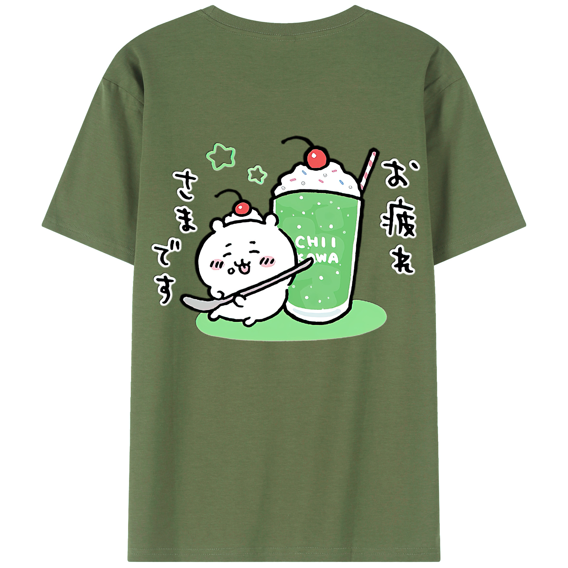（画像用） ちいかわ ちいかわ Chii-kawa chiikawa 綿100％ メンズ半袖Tシャツ（バックプリント） 通気性